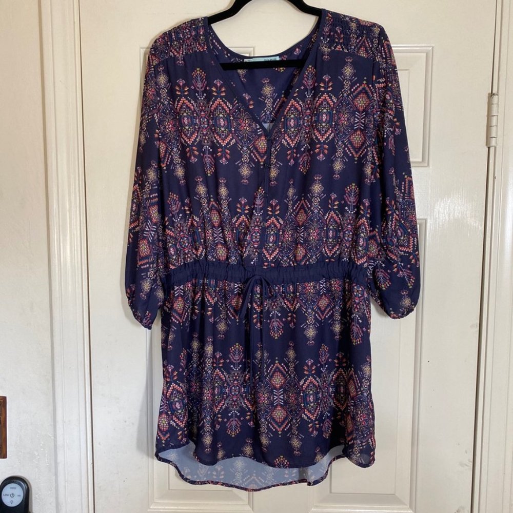 BOHO Dark Purple-Blue Blouse Size XXL EUC